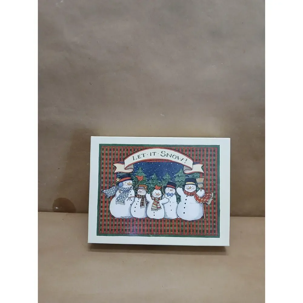 Lang Deluxe Let It Snow Christmas Cards Box Susan Winget Snowman Art with Seals